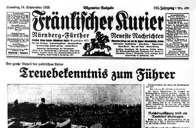 Frankischer Kurier Front Page